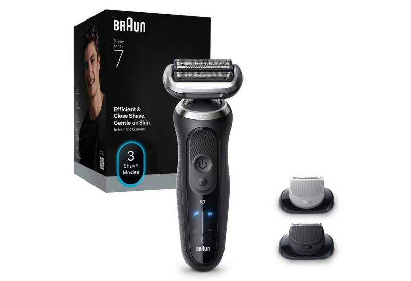 Braun Elektrorasierer Series 7 72-N1620s, Aufsätze: 2, Bis zu 60 Min Akku, +2 Aufsätze, 100% wasserdicht, Made in Germany von Braun