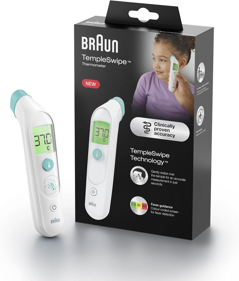 Braun Fieberthermometer "TempleSwipe™ Stirnthermometer​ - BST200" Geeignet für alle Altersgruppen​: Säuglinge, Kinder und Erwachsene von Braun