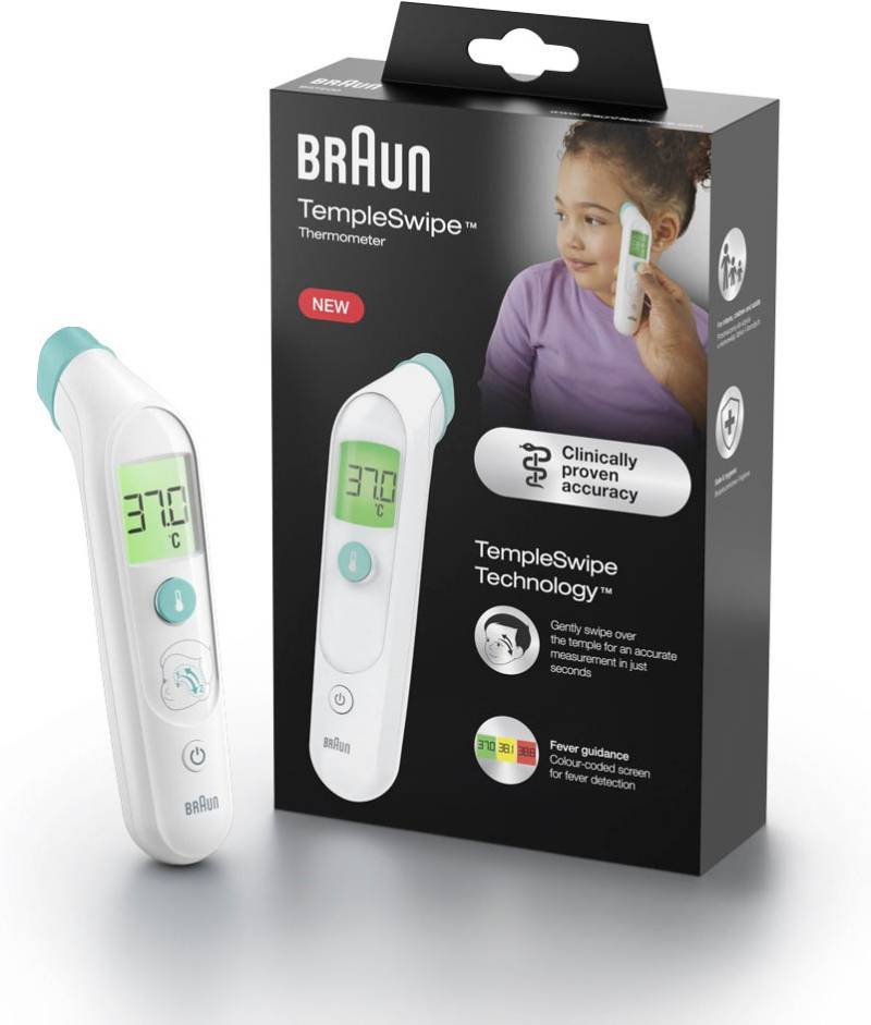 Braun Fieberthermometer "TempleSwipe™ Stirnthermometer​ - BST200" Geeignet für alle Altersgruppen​: Säuglinge, Kinder und Erwachsene von Braun