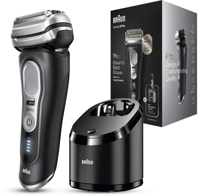 Braun Gesichtshaarrasierer Series 9 Pro 9460cc Herrenrasierer – 4+1 Scherkopf, Wet&Dry, 5-in-1 Reinigungsstation, ProLift Trimmer, 60 Min. Akkulaufzeit, Aufsätze: 0, ProLift Trimmer, Einzelgerät mit Zubehör, 4 Schneidelemente + 1 SkinGuard, ProLift Trimmer, Sonic-Technologie von Braun