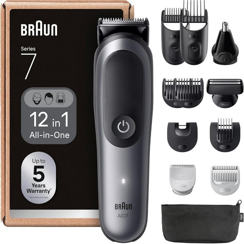 Braun Haar- und Bartschneider Braun All-in-One Series 7 12-in-1, Barttrimmer, Haarschneider AIO7545 von Braun