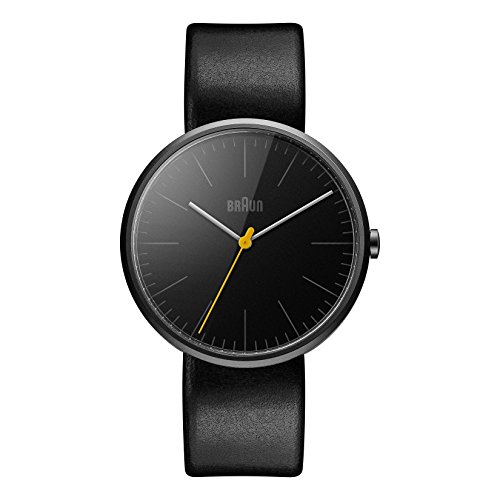 Braun Mens Ceramic 3-Hand Analogue Quartz Watch, Black Dial and Black Leather Strap, 42mm Ceramic Case, Model BN0172BKBKG. Braun Mens Ceramic 3-Hand Analogue Quartz Watch, Black Dial and Black Leather Strap, 42mm Ceramic Case, Model BN0172BKBKG. von Braun