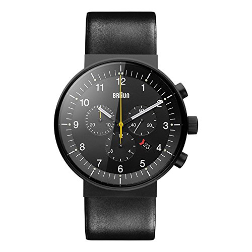Braun Herren Analog Quarz Uhr mit Leder Armband BN0095BKG von Braun