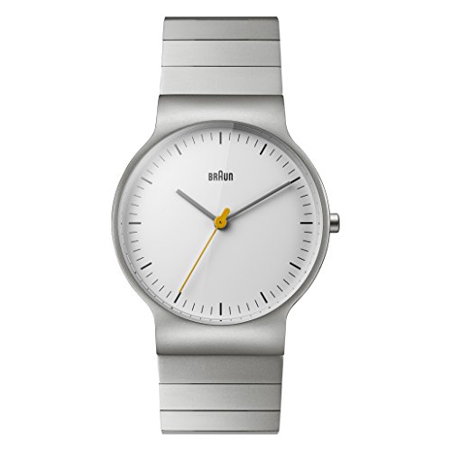 Braun Mens Slim 3-Hand Analogue Quartz Watch, White Dial and Stainless Steel Bracelet and 38mm Case, Model BN0211SLBTG. Braun Mens Slim 3-Hand Analogue Quartz Watch, White Dial and Stainless Steel Bracelet and 38mm Case, Model BN0211SLBTG. von Braun
