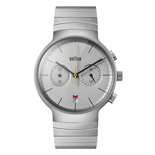 Braun Herren Chronograph Gesteppte Daunenjacke Uhr mit Hausschuhe Armband BN0265SLBTG von Braun