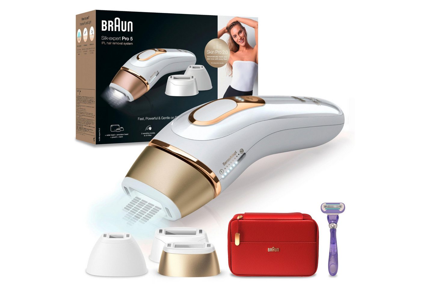 Braun IPL-Haarentferner BRA PL5267 Silk Pro 5, Hautschonende IPL-Technologie für dauerhaft glatte Haut von Braun