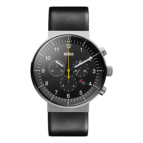 Braun Mens Prestige Chronograph with Date Analogue Quartz Watch, Black Dial and Black Leather Strap, 43mm Stainless Steel Case, Model BN0095SLG. Braun Mens Prestige Chronograph with Date Analogue Quartz Watch, Black Dial and Black Leather Strap, 43mm Stainless Steel Case, Model BN0095SLG. von Braun