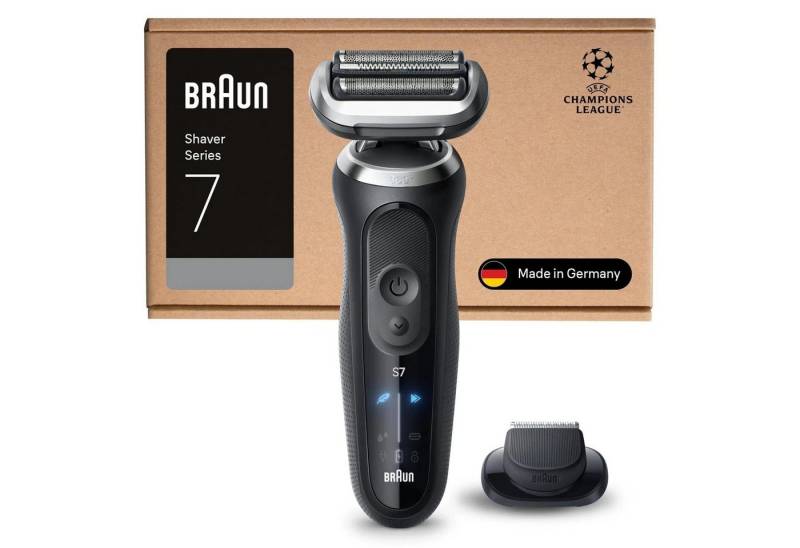 Braun Nassrasierer Braun Series 7 Elektrorasierer 72-N1200s, Rasierapparat Wasserdicht 60min Champions League Edition von Braun