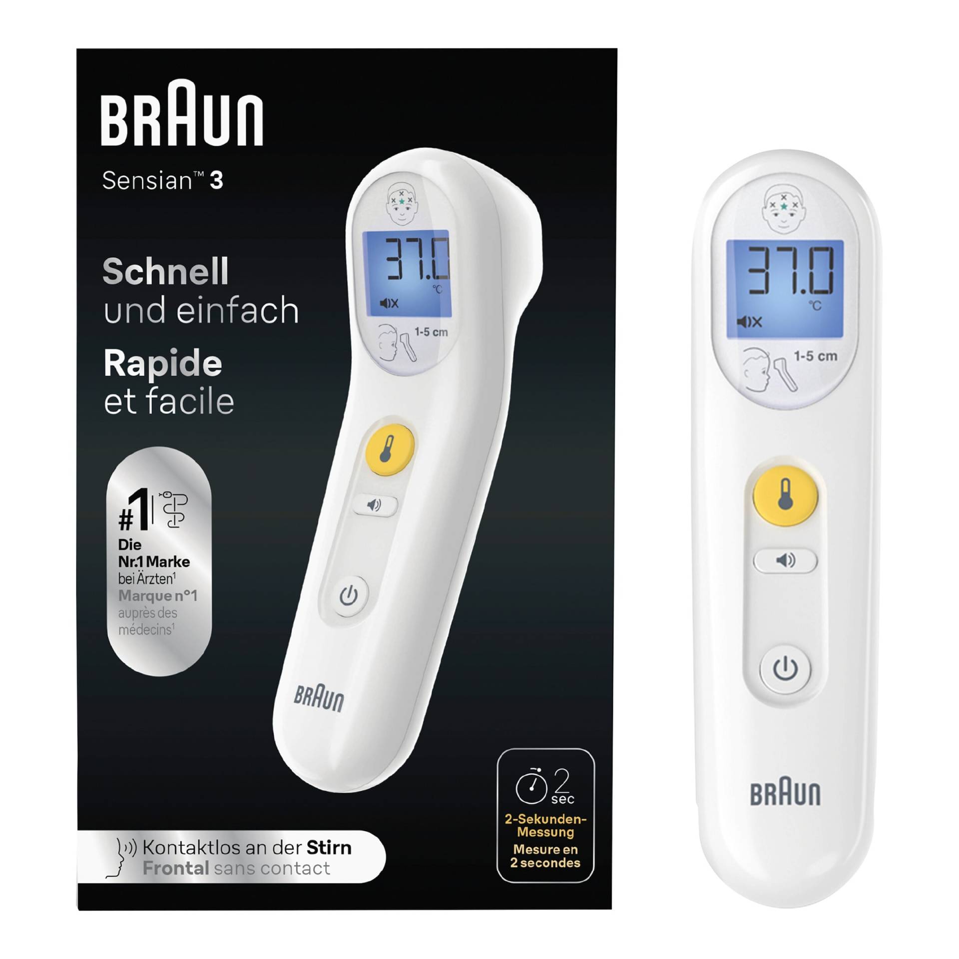 Braun No touch Thermometer Sensian 3 BNT050WE von Braun