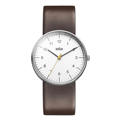 Braun Mens 3-Hand Analogue Quartz Watch, White Dial and Brown Leather Strap, 38mm Stainless Steel Case, Model BN0021WHBRG. Braun Mens 3-Hand Analogue Quartz Watch, White Dial and Brown Leather Strap, 38mm Stainless Steel Case, Model BN0021WHBRG. von Braun
