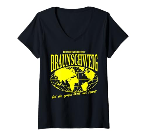 Damen Braunschweig Heimat Fußball Stolz T-Shirt mit V-Ausschnitt Damen Braunschweig Heimat Fußball Stolz T-Shirt mit V-Ausschnitt von Braunschweiger Fan Tradition Fans Geschenkidee