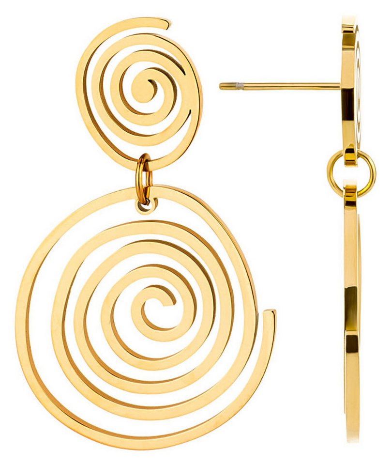 Brautkrone Ohrhänger-Set Ohrringe Damen Schmuck Gold Spiralen-Form (2er Set, 2-tlg., inkl. Etui) von Brautkrone