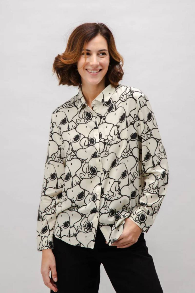 Bluse Peanuts B&W Off White von Brava Fabrics