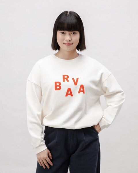 Brava Fabrics BRV Squared Baumwoll-Sweatshirt Ecru von Brava Fabrics