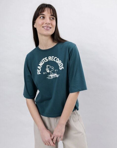 Brava Fabrics Peanuts Records Squared T-Shirt Grün Brava Fabrics Peanuts Records Squared T-Shirt Grün von Brava Fabrics