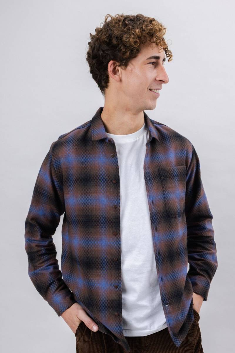 Overshirt Pixel Check Braun Overshirt Pixel Check Braun von Brava Fabrics