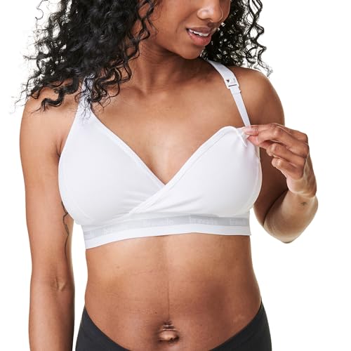 Bravado Designs Langlebiger Mutterschafts- und Still-BH | Original | Bio-Baumwolle und Tencel Modal Mix | kabellos | B-D Cups | langlebiger Stoff (as3, Alpha, m, Regular, Regular, White) von Bravado Designs