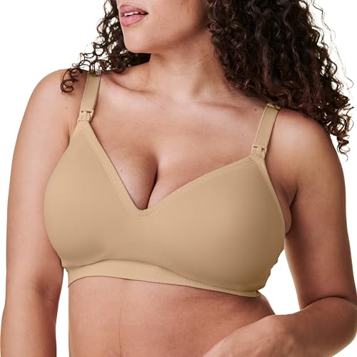 Bravado Designs Nachhaltiger Schwangerschafts- und Still-BH zum Stillen Plunge Wireless Nahtloser V-Ausschnitt BH B bis G Cups (as3, Alpha, m, Regular, Regular, Butterscotch) von Bravado Designs