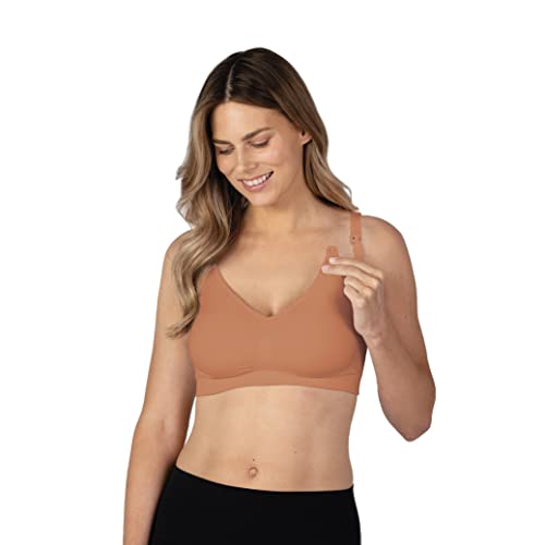 Bravado Designs Schwangerschafts- & Still-BH Nahtlos Doppellagig Bügellos Verstellbar für Stillen S-XXL, Zimt, Large von Bravado Designs