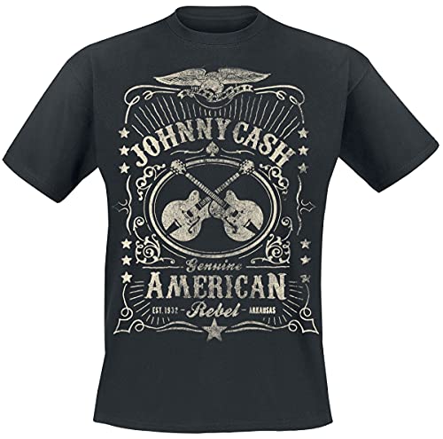 Johnny Cash American Rebel Männer T-Shirt schwarz XL 100% Baumwolle Band-Merch, Bands von Bravado