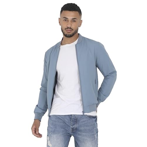 BRAVE SOUL Sanjay Herren-Bomberjacke, 100 % Polyester, langärmelig, Reißverschluss, Oberbekleidung für Herren, blau, M von Brave Soul