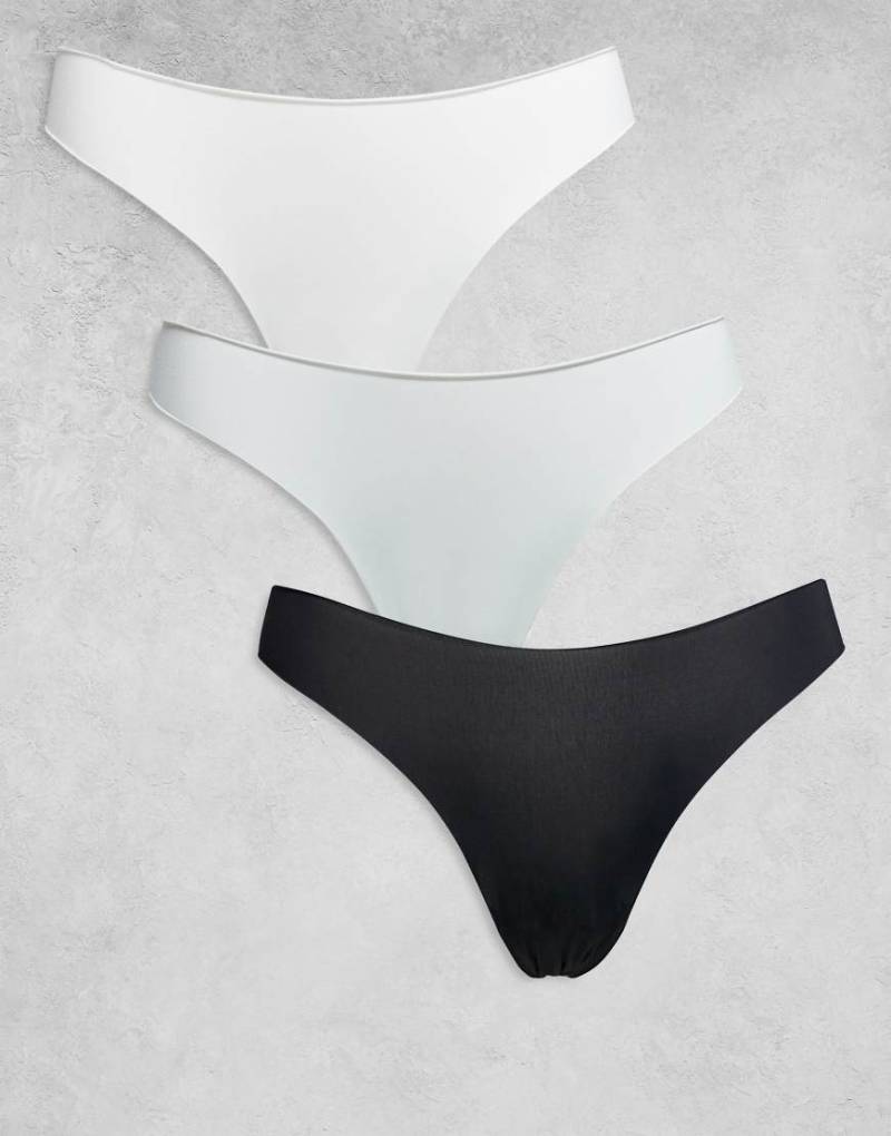 Brave Soul - 3er-Pack nahtlose Slips in Schwarz, Grau und Weiß-Bunt von Brave Soul