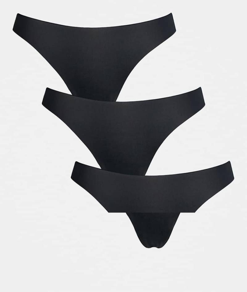 Brave Soul - 3er-Pack nahtlose Tangas in Schwarz von Brave Soul