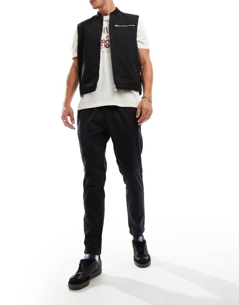 Brave Soul - Chinohose in Marineblau mit elastischem Bund von Brave Soul