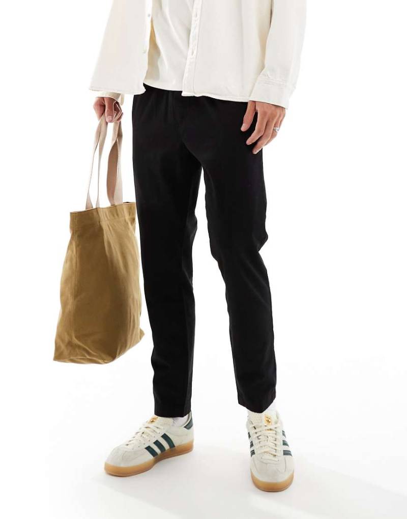 Brave Soul - Chinohose in Schwarz mit elastischem Bund von Brave Soul