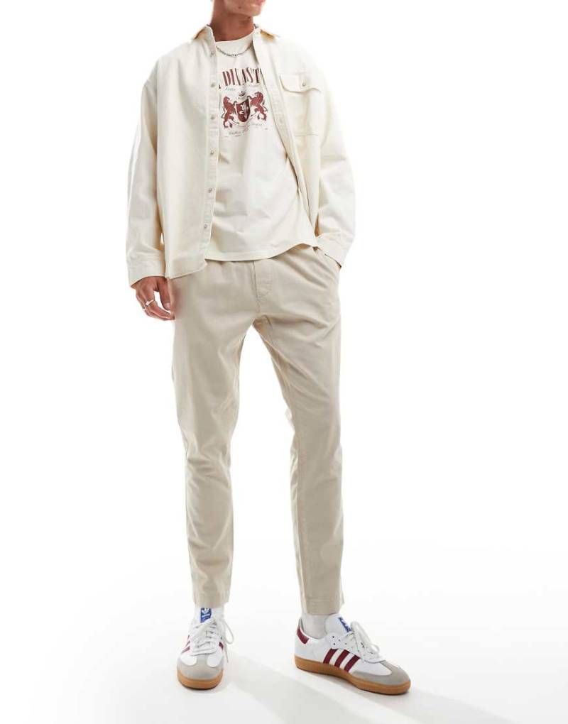 Brave Soul - Chinohose in Stein mit elastischem Bund-Neutral von Brave Soul