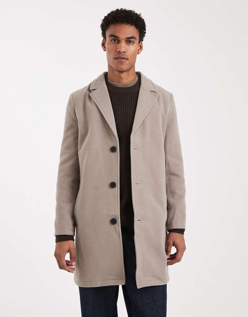 Brave Soul - Elegante Jacke in Beige mit Knopfleiste-Neutral von Brave Soul