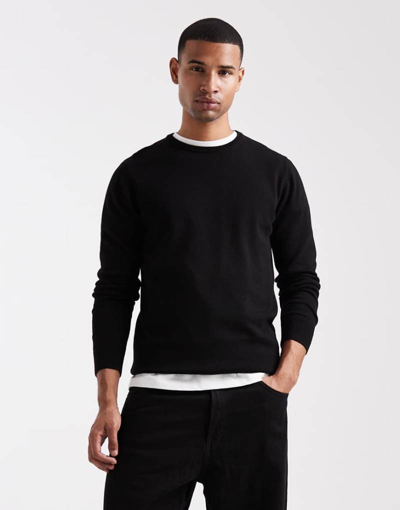 Brave Soul - Feinstrick-Pullover in Schwarz mit Rundhalsausschnitt Brave Soul - Feinstrick-Pullover in Schwarz mit Rundhalsausschnitt von Brave Soul