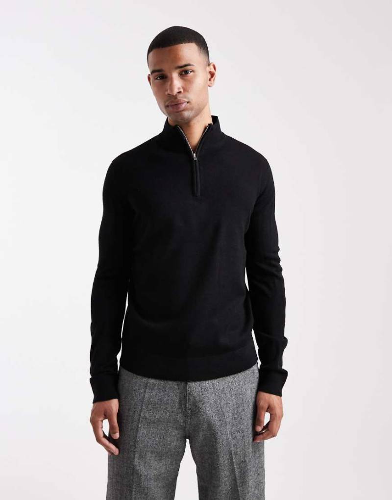 Brave Soul - Feinstrick-Pullover in Schwarz mit kurzem Reißverschluss Brave Soul - Feinstrick-Pullover in Schwarz mit kurzem Reißverschluss von Brave Soul