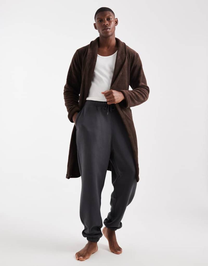 Brave Soul - Flauschiger Bademantel in Braun-Brown von Brave Soul