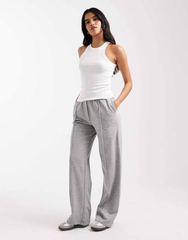 Brave Soul - Gerade geschnittene Jogginghose in meliertem Grau mit hohem Baumwollanteil von Brave Soul