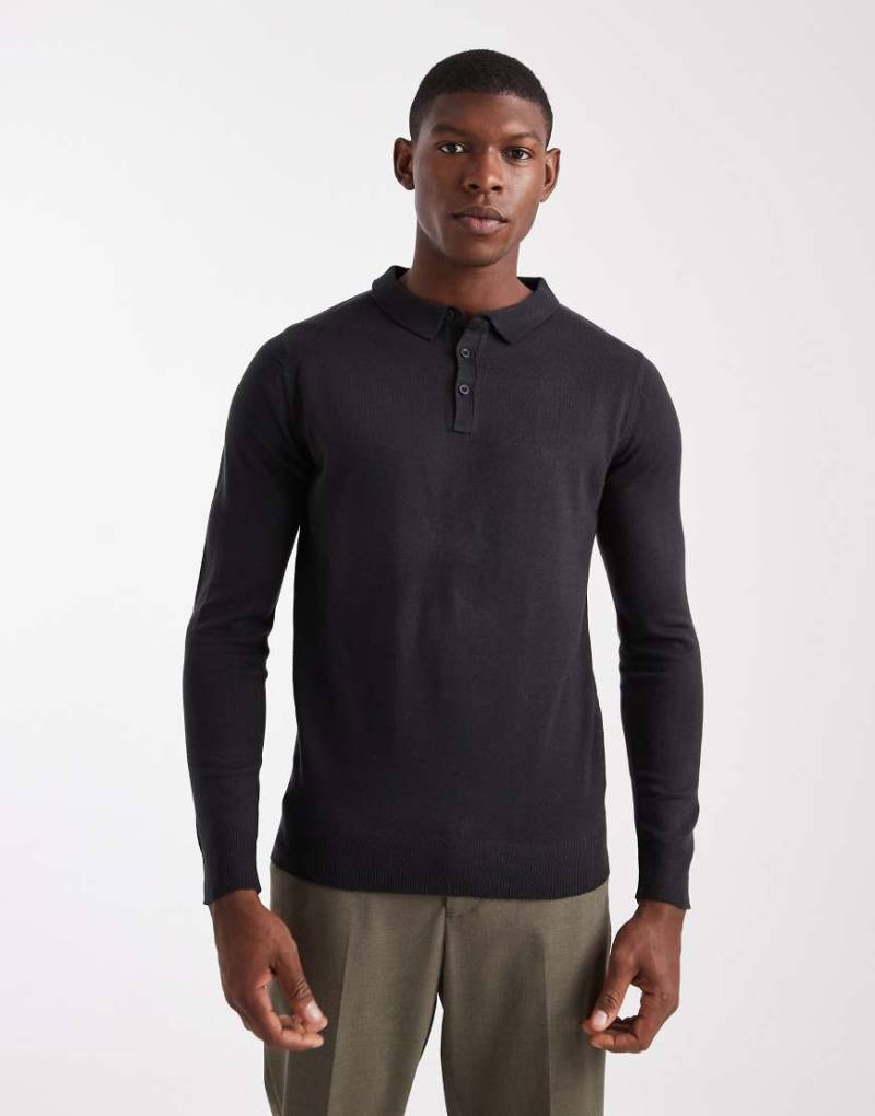 Brave Soul - Gestricktes Polohemd in Marineblau von Brave Soul