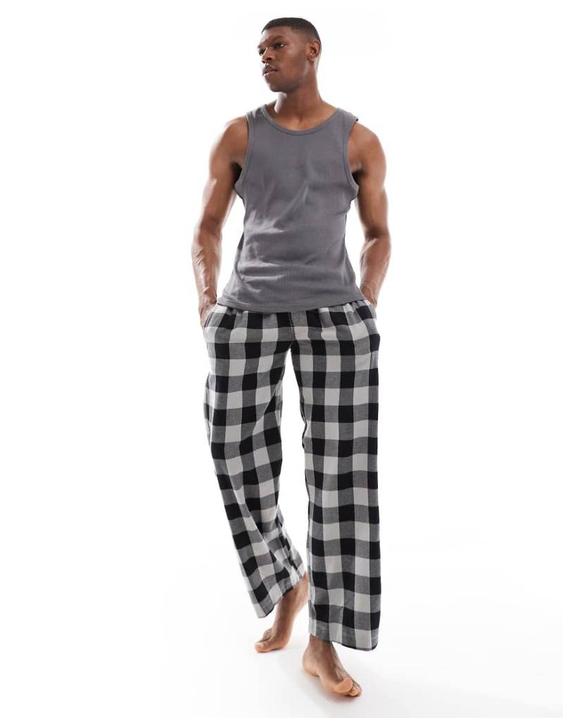 Brave Soul - Grau karierte Lounge-Pyjamahose von Brave Soul