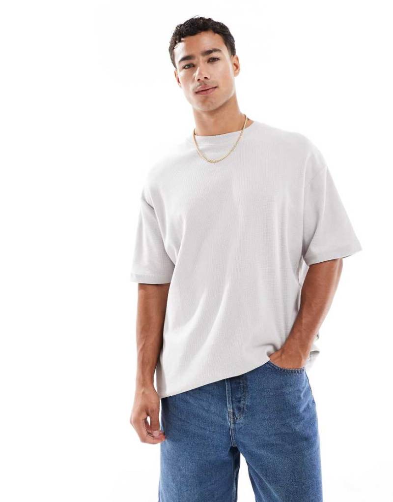 Brave Soul - Hochgeschlossenes Oversize-T-Shirt in Grau von Brave Soul