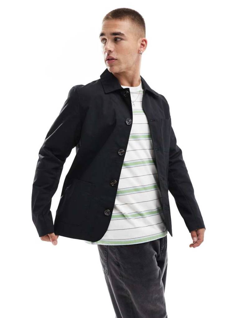 Brave Soul - Jacke in Schwarz mit durchgehender Knopfleiste von Brave Soul