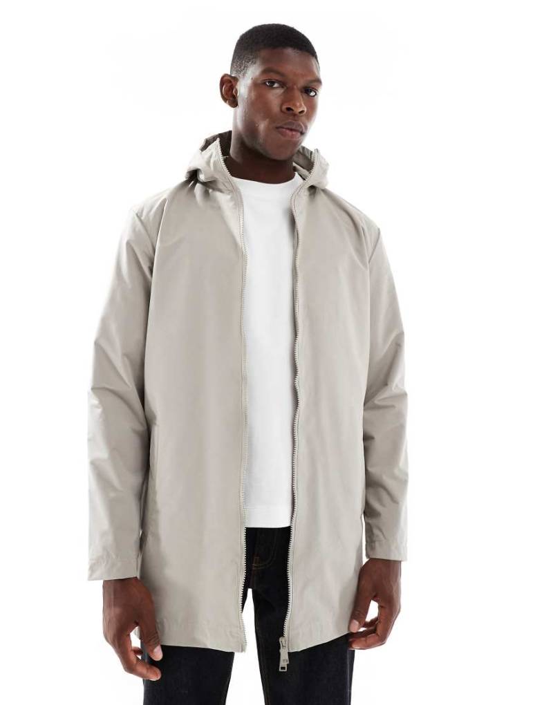 Brave Soul - Jacke in Steinbeige mit Reißverschluss, Kragen und Tasche-Neutral von Brave Soul