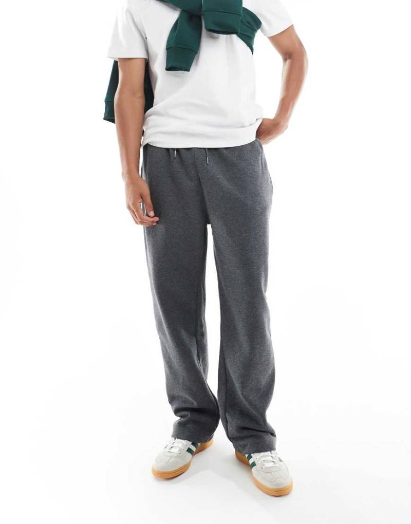 Brave Soul - Jogginghose in Anthrazitgrau mit weitem Bein und Kordelzug von Brave Soul