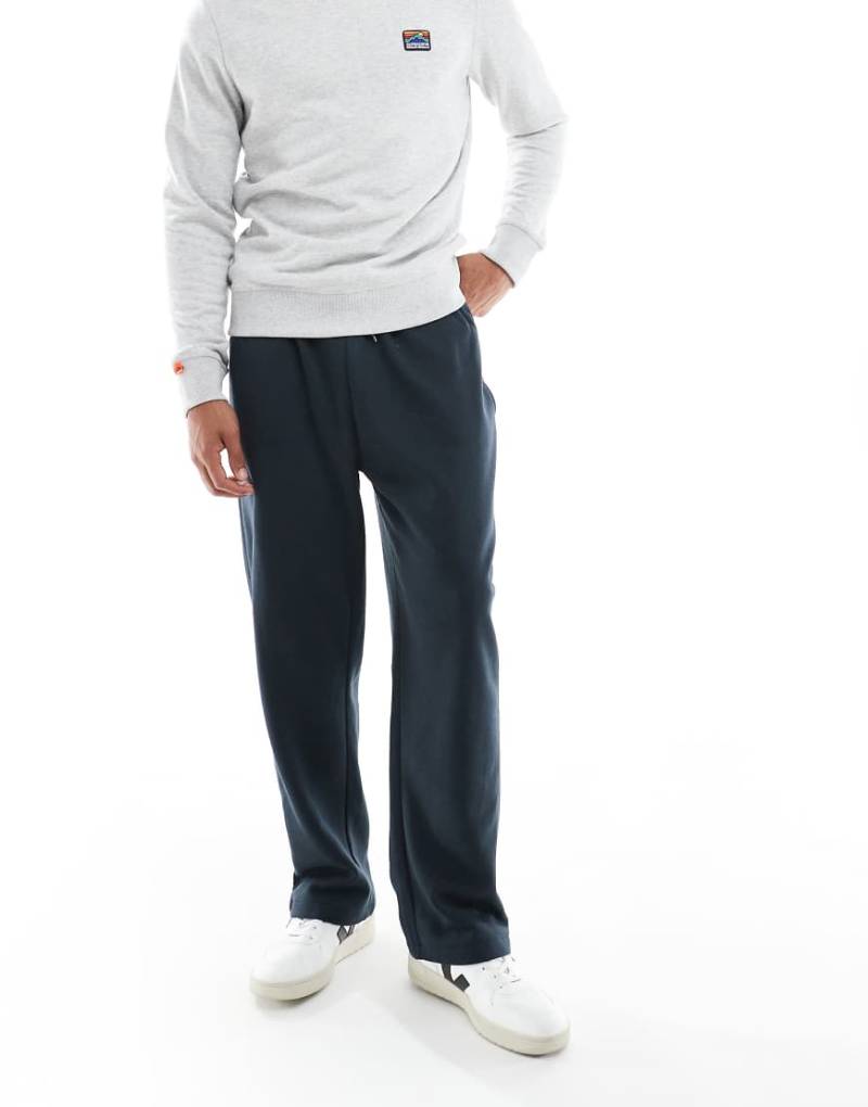 Brave Soul - Jogginghose in Marineblau mit weitem Bein und Kordelzug von Brave Soul