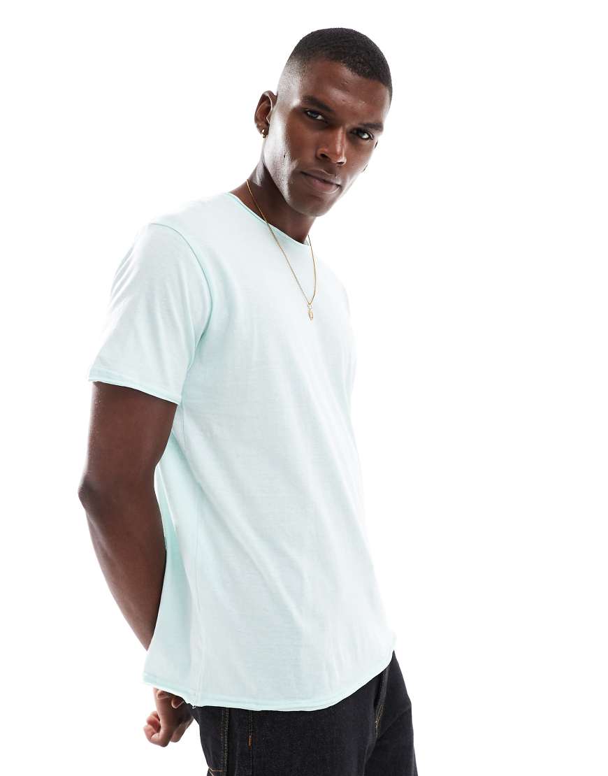 Brave Soul - Kurzärmliges T-Shirt in Mintgrün mit unversäuberten Kanten Brave Soul - Kurzärmliges T-Shirt in Mintgrün mit unversäuberten Kanten von Brave Soul