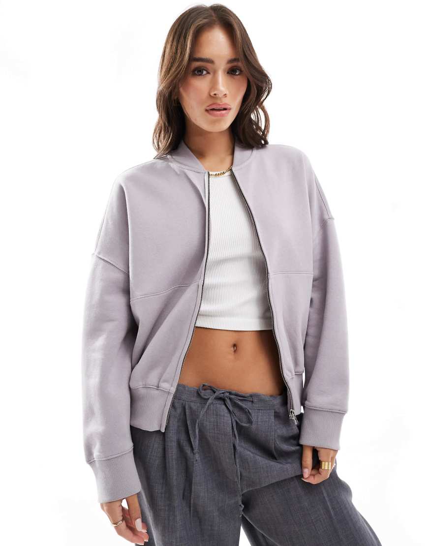 Brave Soul - Langärmlige Trainingsjacke in Malve mit Reißverschluss-Neutral von Brave Soul