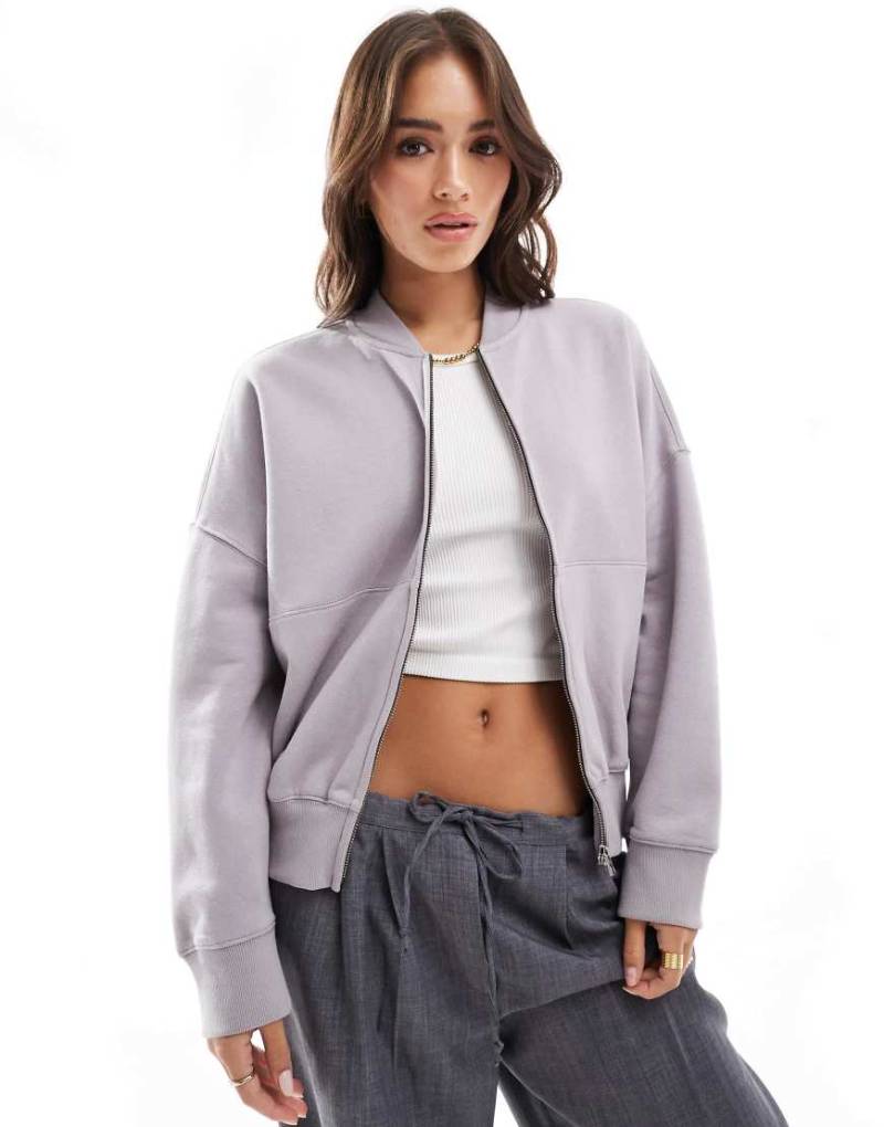 Brave Soul - Langärmlige Trainingsjacke in Malve mit Reißverschluss-Neutral von Brave Soul