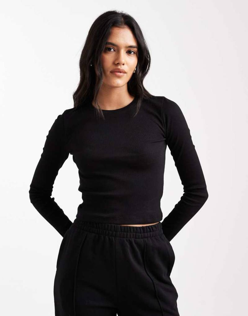 Brave Soul - Langärmliges Shirt aus Baumwolle in Schwarz von Brave Soul