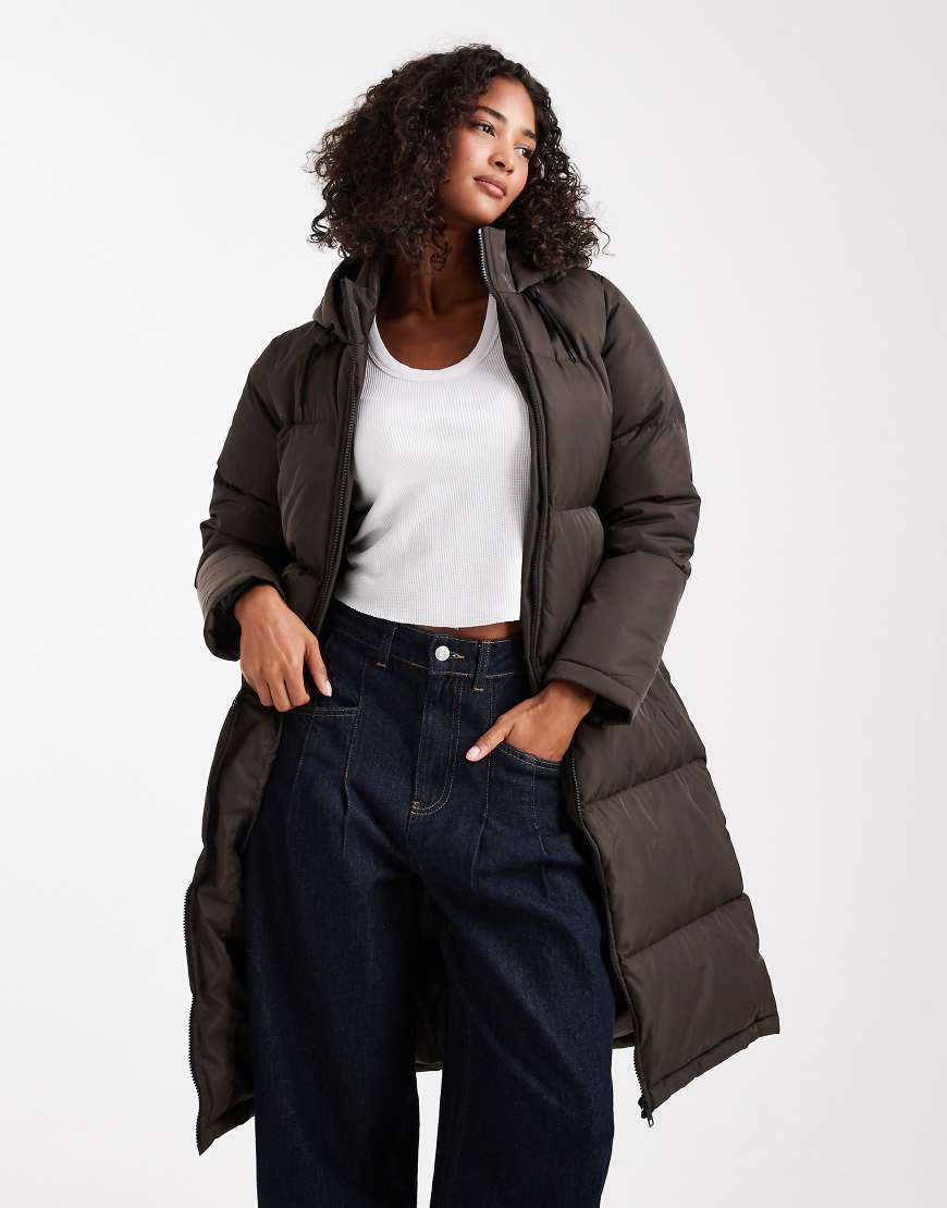 Brave Soul - Midi-Puffermantel in Braun-Brown von Brave Soul