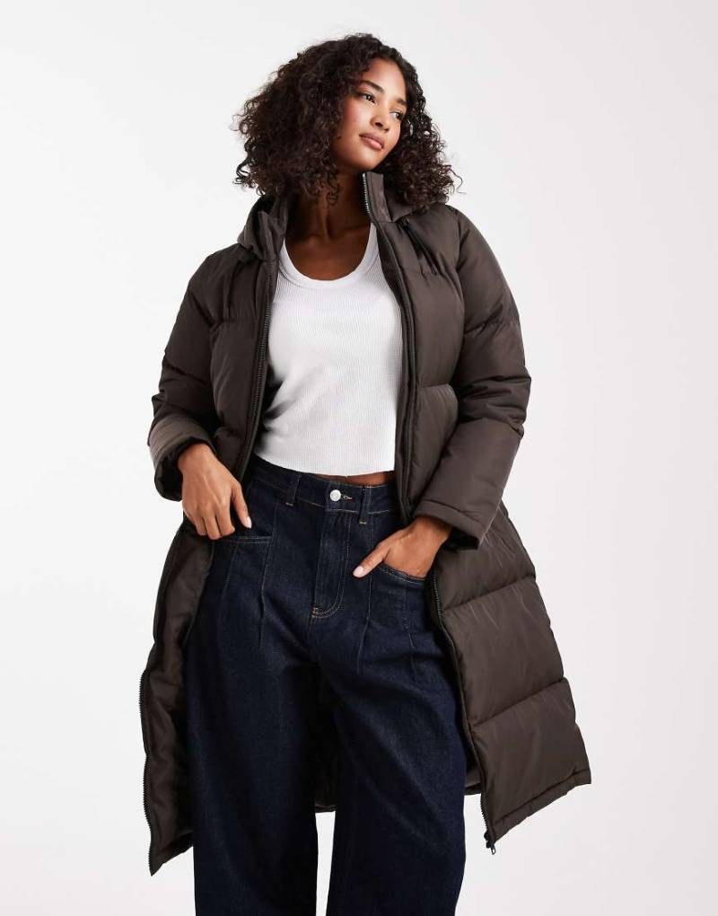 Brave Soul - Midi-Puffermantel in Braun-Brown von Brave Soul