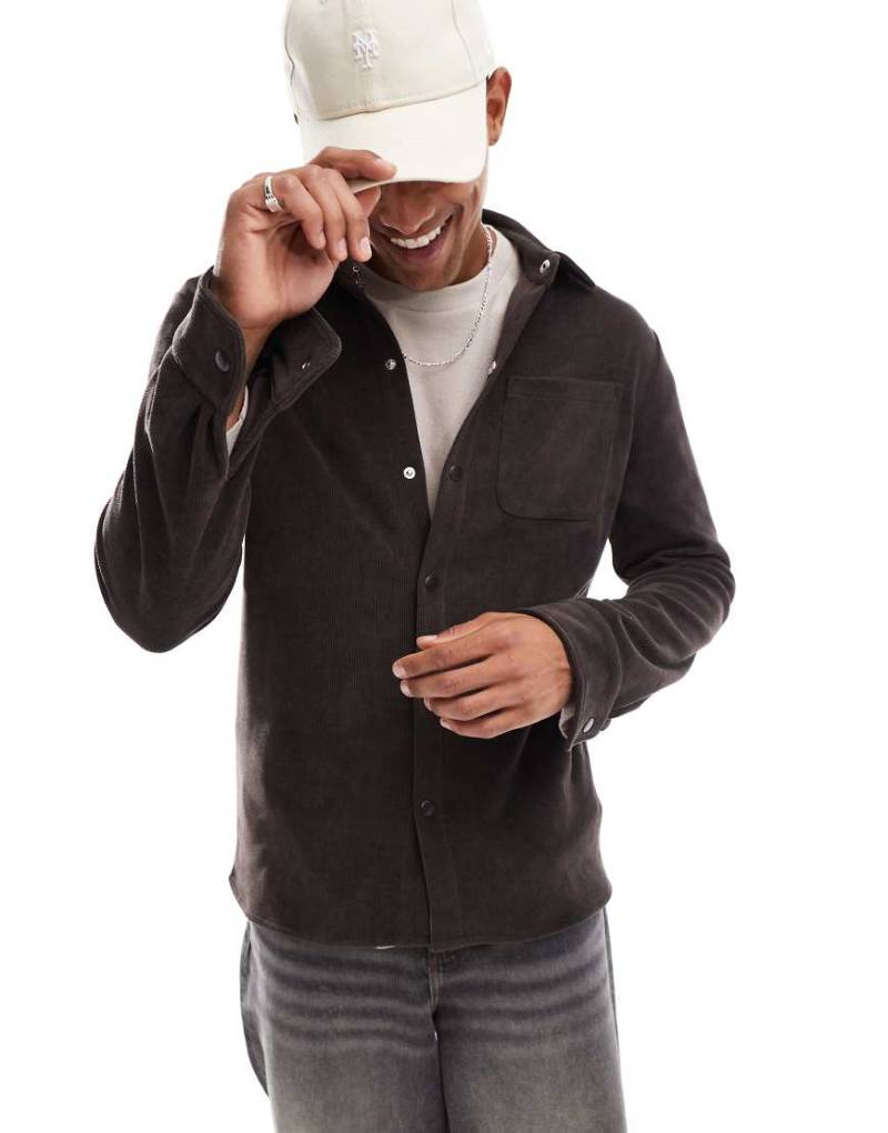 Brave Soul - Hemdjacke aus Cord in Braun von Brave Soul