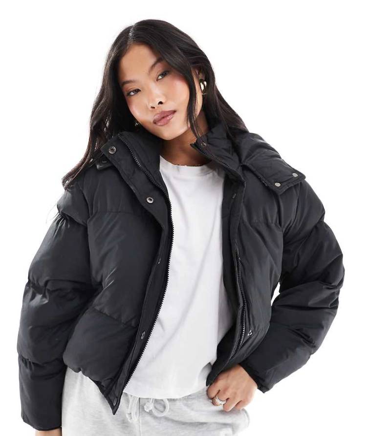 Brave Soul Petite - Steppjacke in Schwarz mit Kapuze von Brave Soul